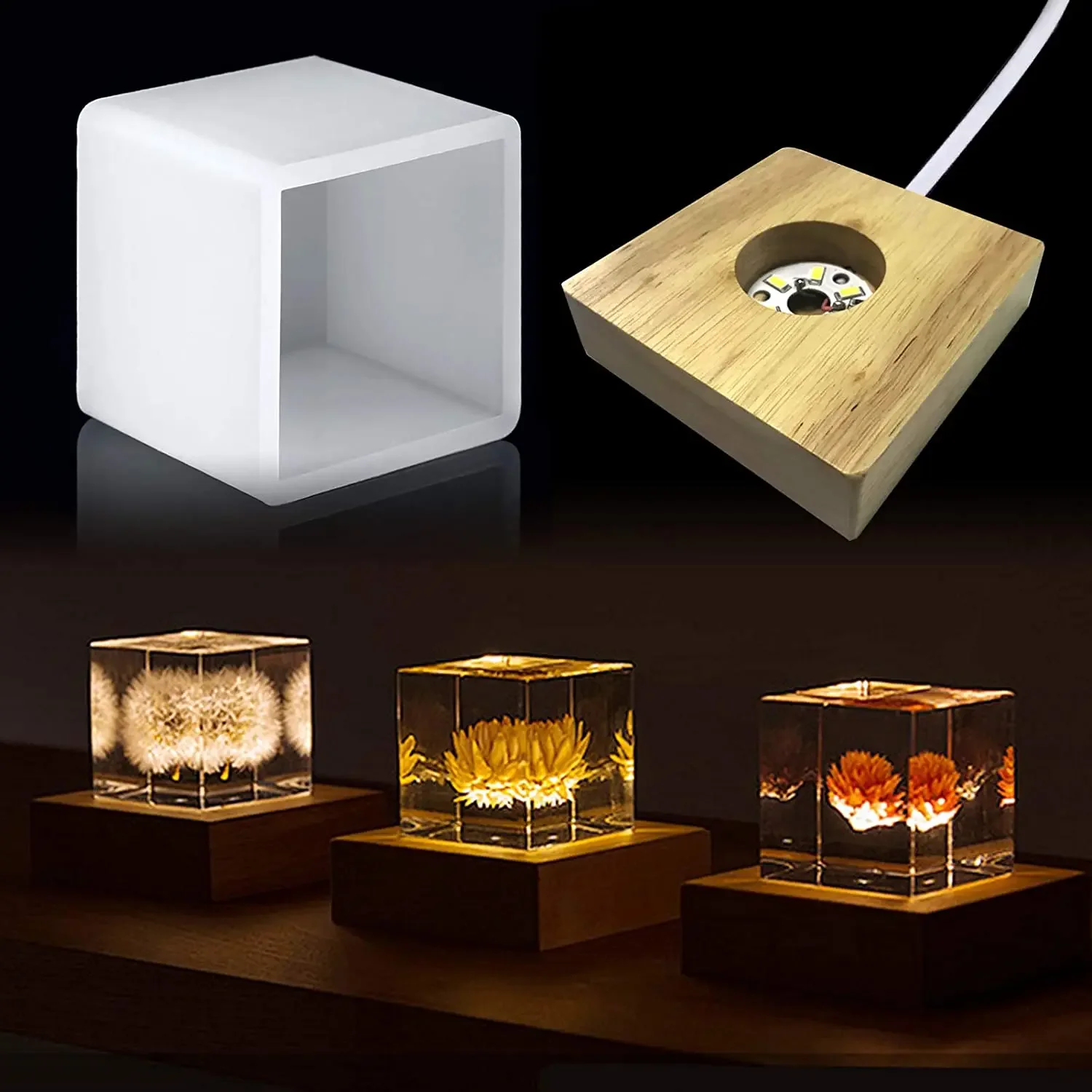 Resin Art Lamp - Vuông Nhựa Khuôn, Khuôn Silicone Cho
