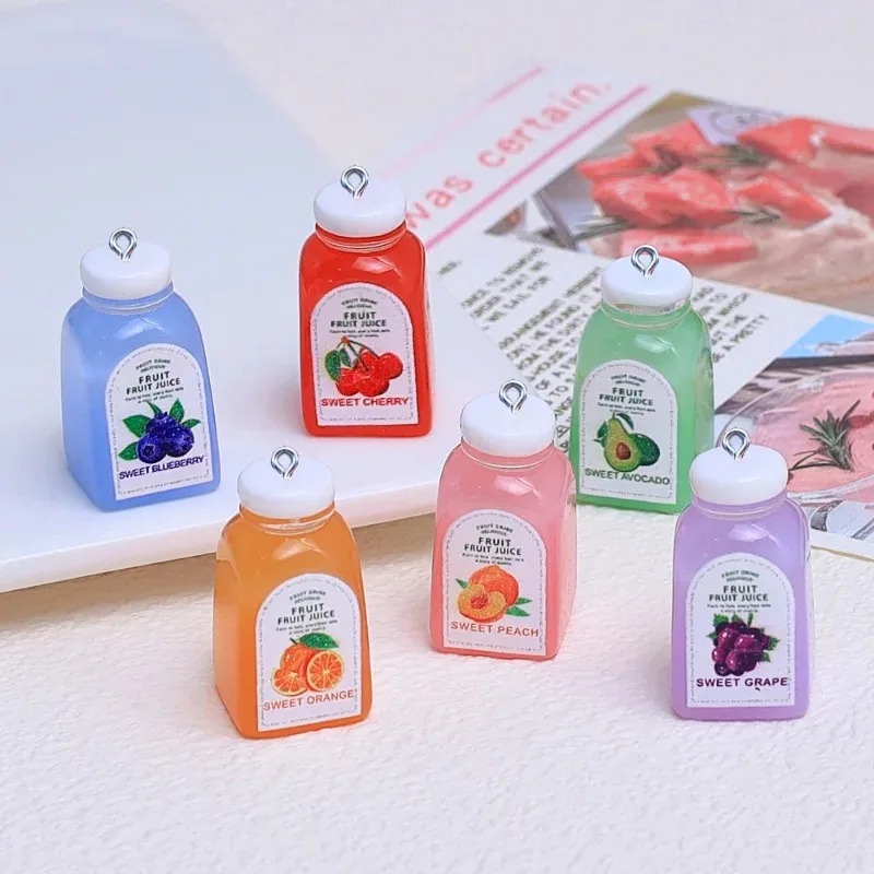 Resin Art Craft - 10Pcs Kawaii Mini 3D Cherry Orange