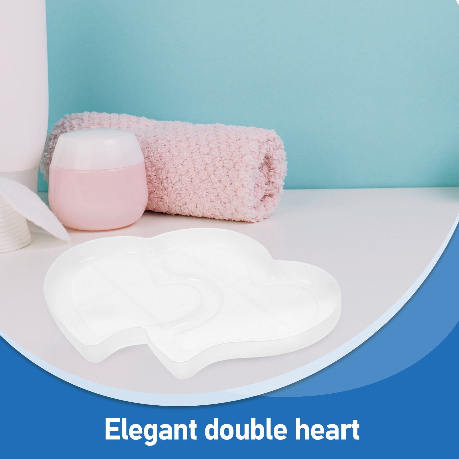 Smooth Detailed Double Heart S - đánh giá và giá Resin Art Gift For Wedding