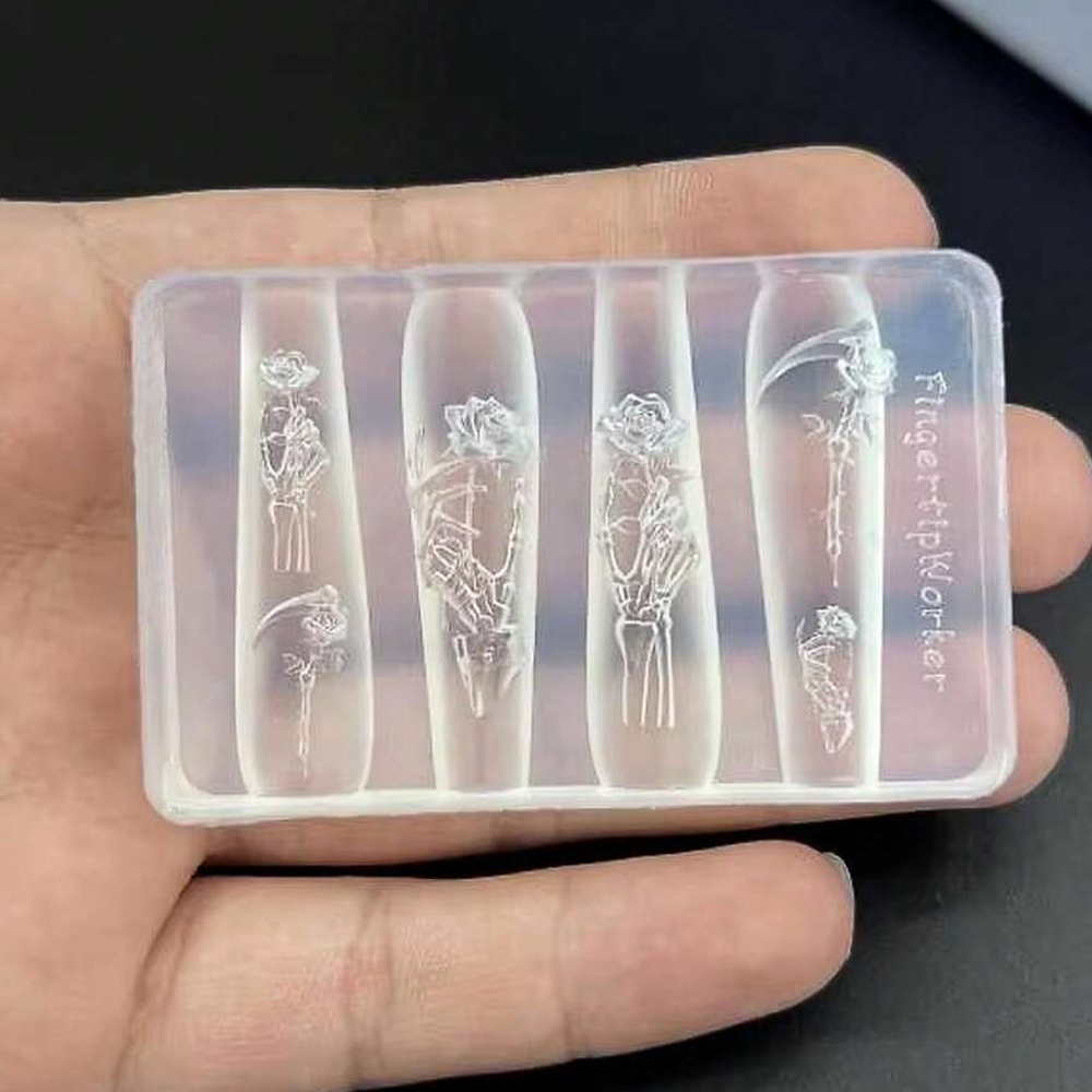 2pcs/set Dark Rose Skull Silic - đánh giá và giá Resin Art Template
