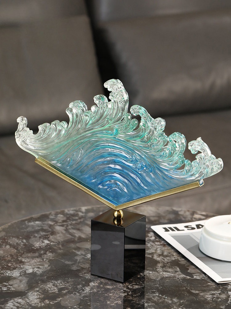 Transparent Gradient Ocean Wav - đánh giá và giá Resin Art Gift For Wedding