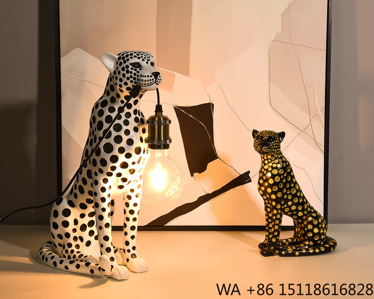 Modern Art Animal Leopard Resi - đánh giá và giá Resin Art Lamp