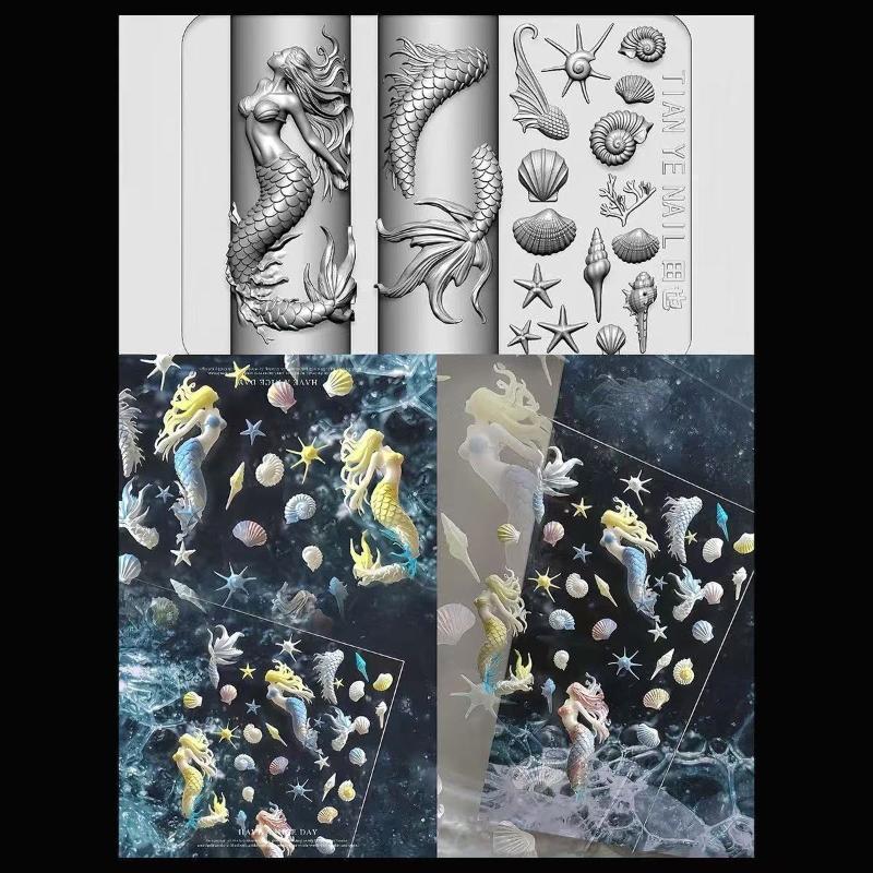 3D Soft Silicone Nail Ocean Me - đánh giá và giá Resin Art Template