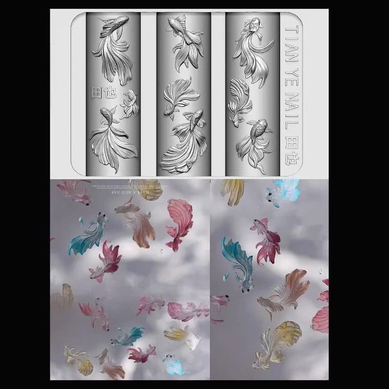 3D Soft Silicone Nail Ocean Me - đánh giá và giá Resin Art Template